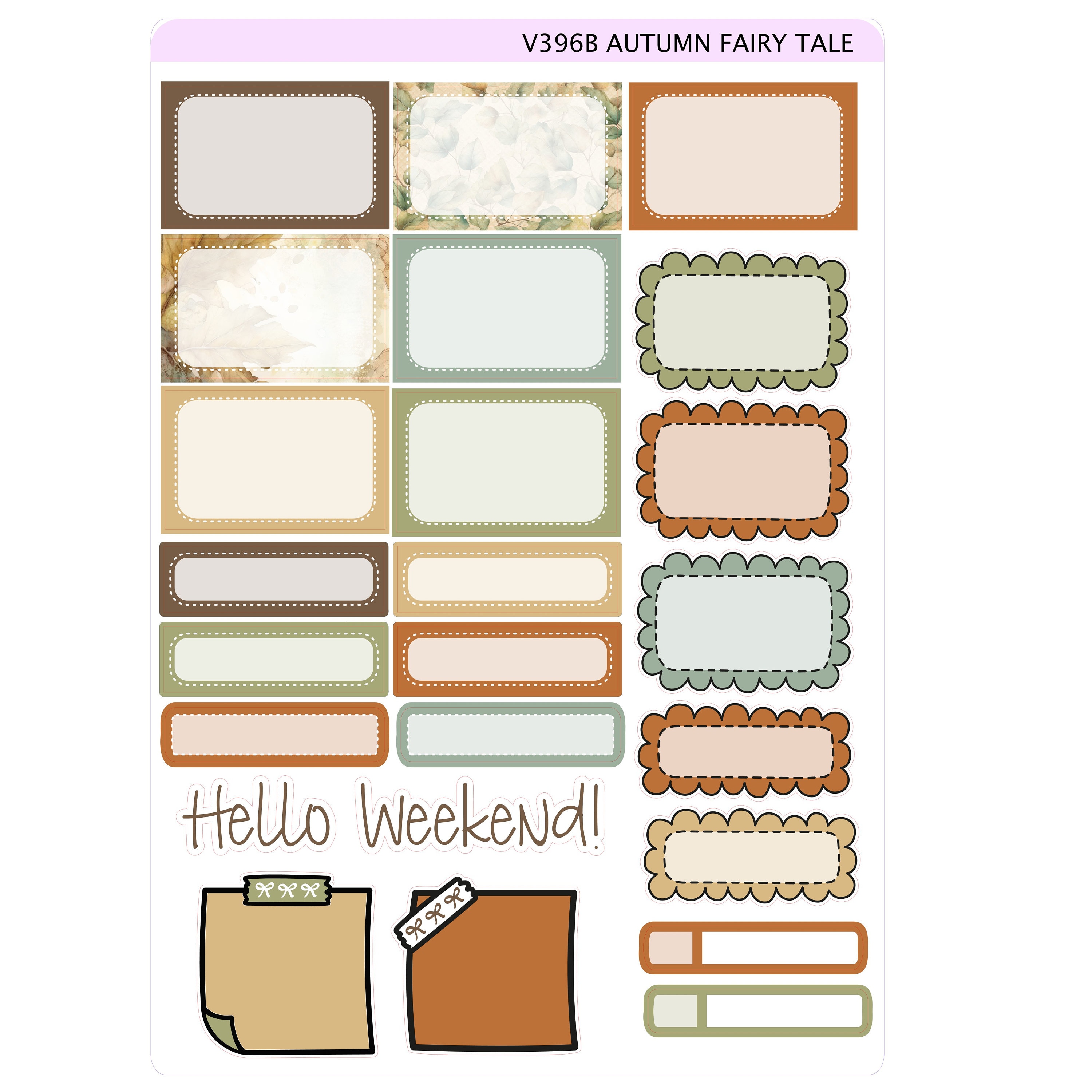 AUTUMN FAIRY TALE Weekly Planner Sticker Kit | Vertical Planner ...
