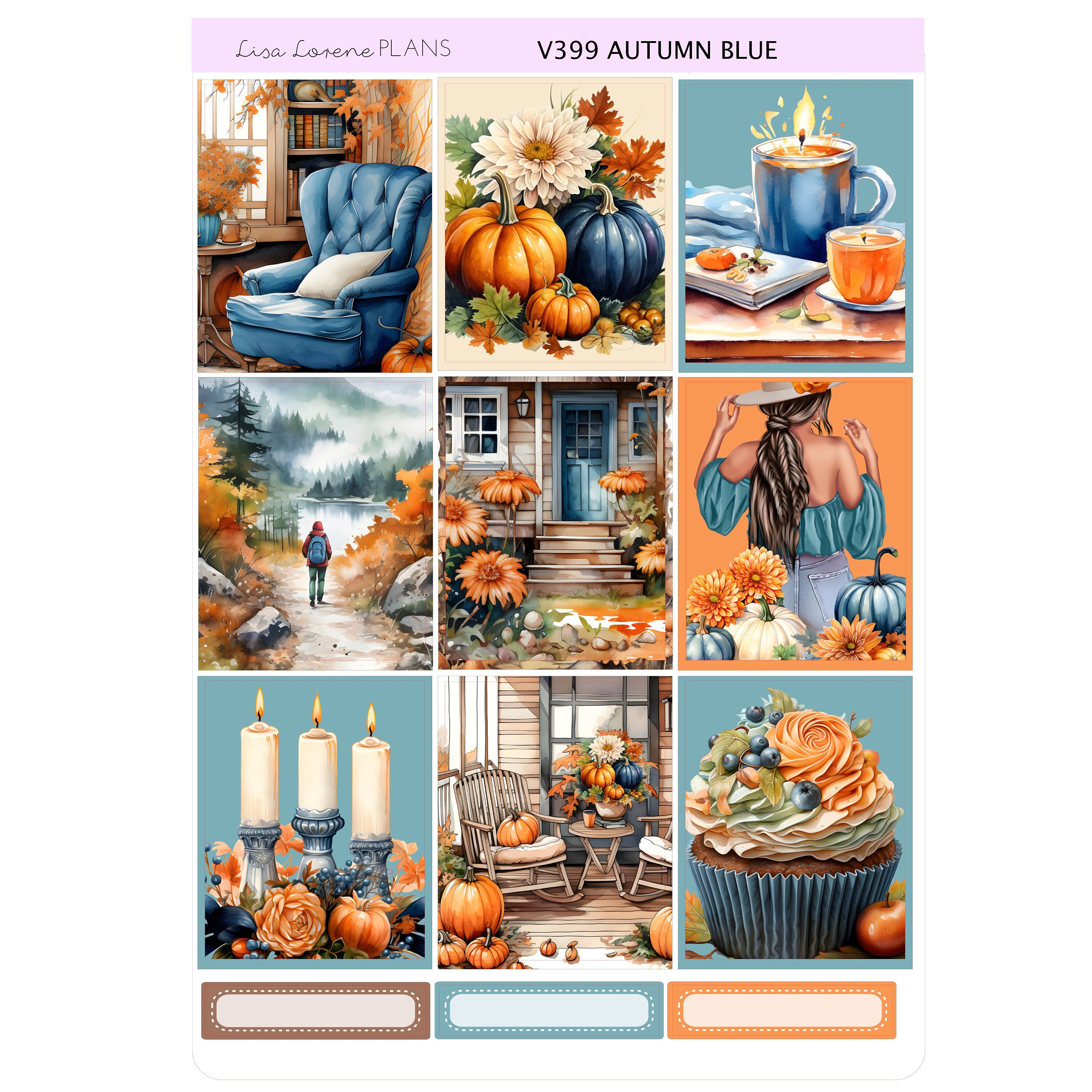 AUTUMN BLUE Weekly Planner Sticker Kit | Vertical Planner | Perfect for ...