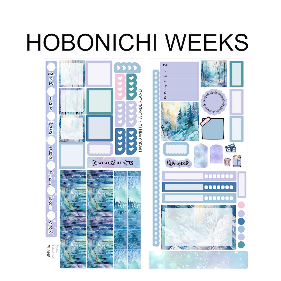 WINTER WONDERLAND Christmas Hobonichi Weeks Sticker Kit | HW380 - Etsy