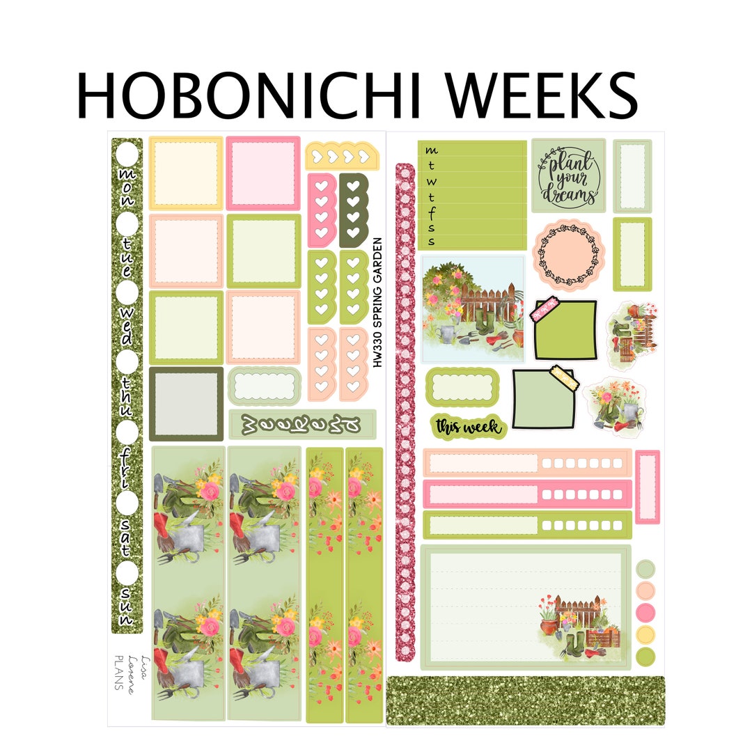 SPRING GARDEN Hobonichi Weeks Sticker Kit | Weekly Planner Sticker Kit ...