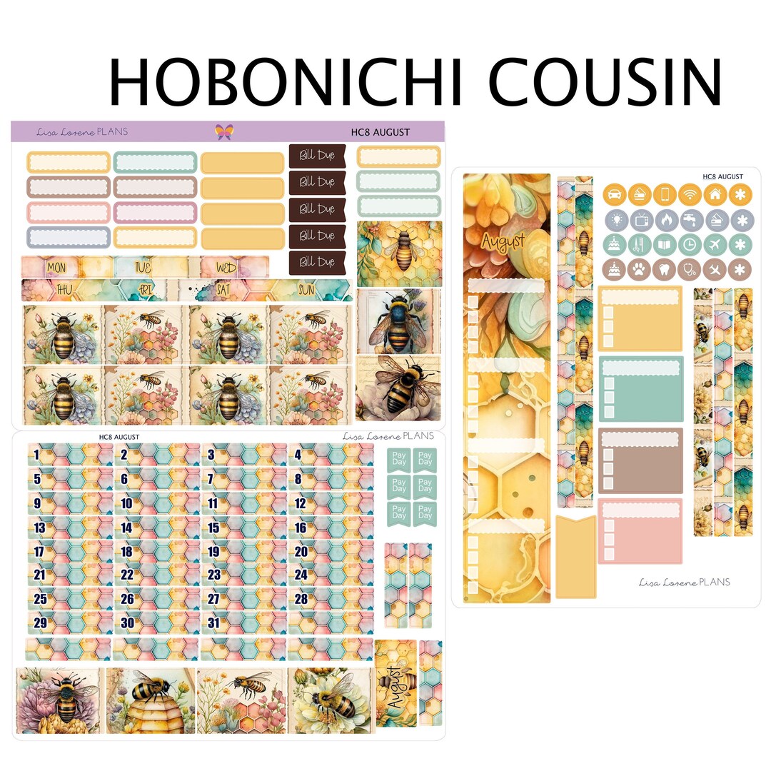AUGUST 2024 MONTHLY for Hobonichi A5 Cousin Planner Sticker Kit HC8 - Etsy