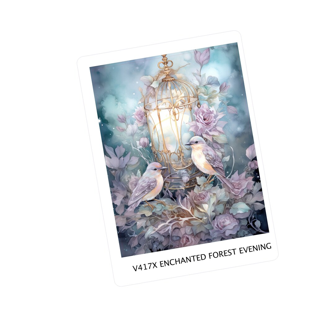 ENCHANTED FOREST EVENING Double Box Sticker Vertical Planner Vertical ...