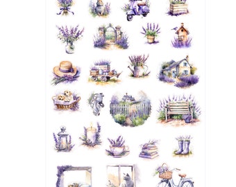 LAVENDER FIELD Deco weekly Planner Sticker Kit  | Vertical Planner  | perfect for Vertical Erin Condren Life planner | 418 deco