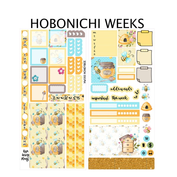 HONEY BEE  planner stickers  | Hobonichi Weeks Sticker Kit | HW193