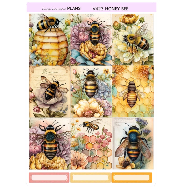 HONEY BEE Weekly Planner Sticker Kit | Vertical Planner | Perfect for ...