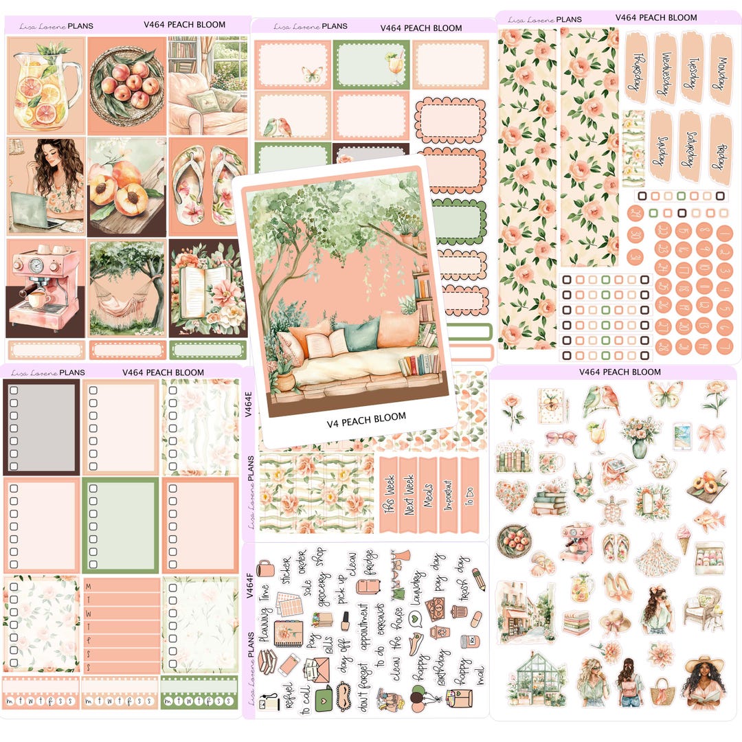 PEACH BLOOM Weekly Planner Sticker Kit | Vertical Planner | Perfect for ...