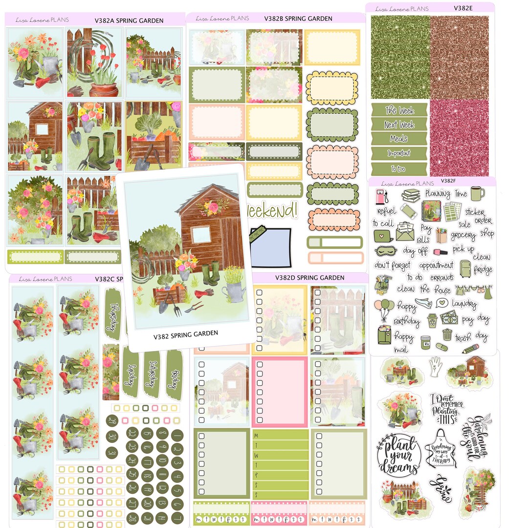 SPRING GARDEN Weekly Sticker Kit | Vertical Planner | Perfect for ...