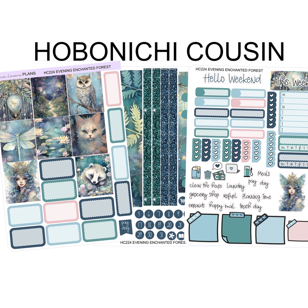 ENCHANTED FOREST EVENING Hobonichi Cousin Weekly Planner Sticker Kit ...