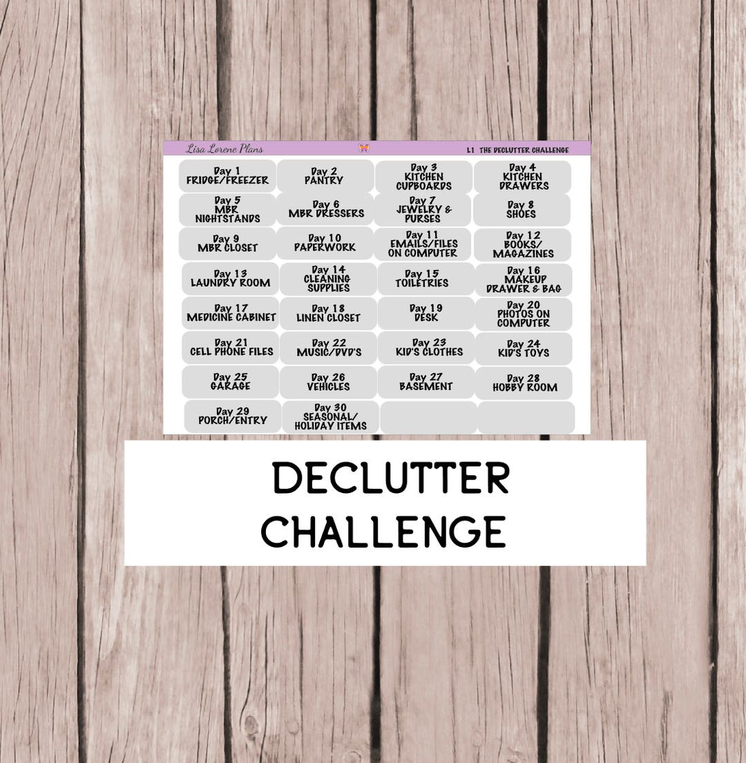 30 Day Declutter Challenge Planner Sticker Set L1 - Etsy