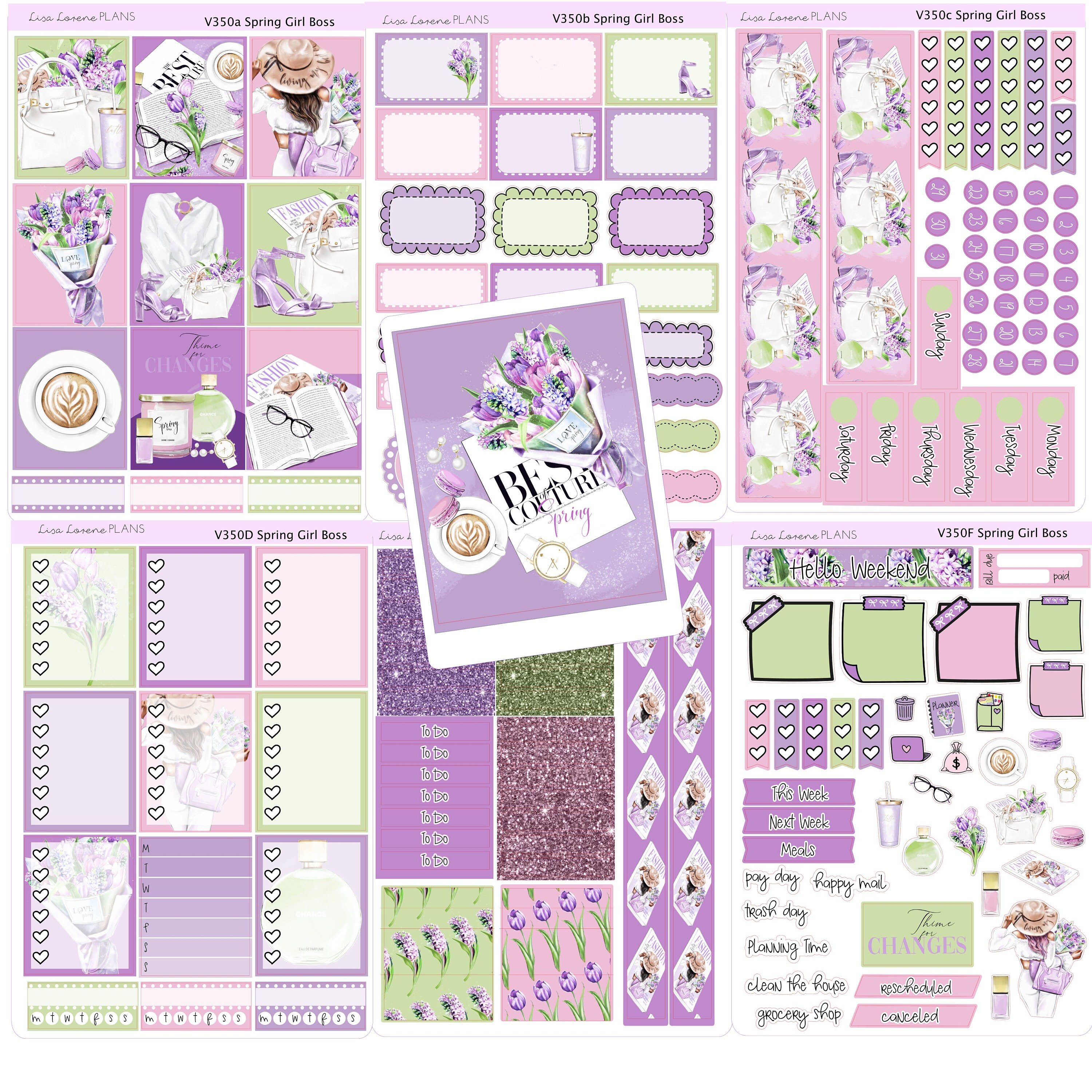 SPRING FASHION BOSS Weekly Sticker Kit | Vertical Weekly Planner ...