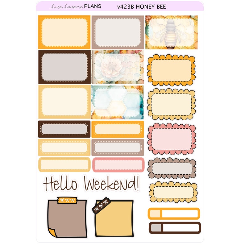 HONEY BEE Weekly Planner Sticker Kit | Vertical Planner | Perfect for ...