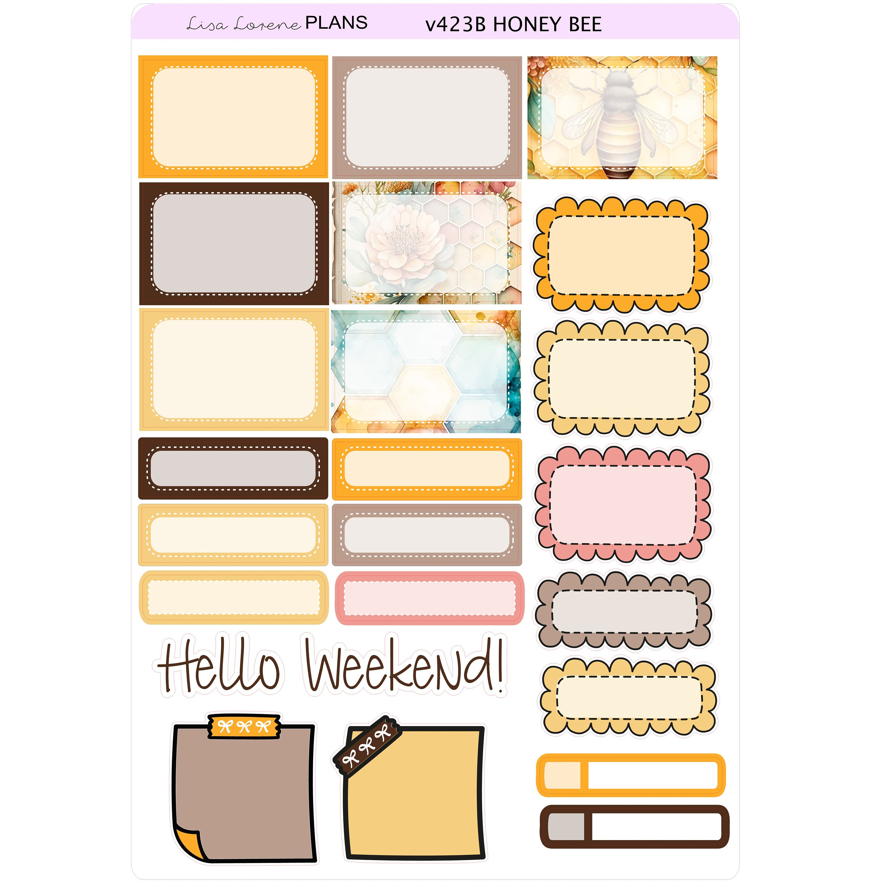 HONEY BEE Weekly Planner Sticker Kit | Vertical Planner | Perfect for ...