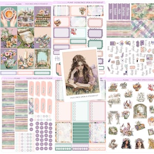 ONCE UPON A STICKER Kit weekly Planner Sticker Kit  | Vertical Planner  | perfect for Vertical Erin Condren Life planner | V420