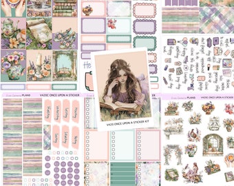 ONCE UPON A STICKER Kit weekly Planner Sticker Kit  | Vertical Planner  | perfect for Vertical Erin Condren Life planner | V420