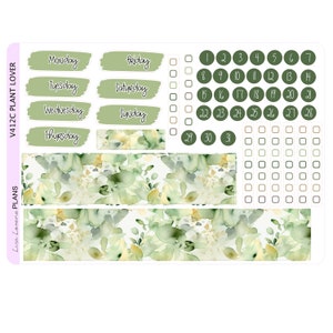 PLANT LOVER Reading Weekly Planner Sticker Kit | Vertical Planner ...