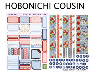 RED WHITE & BLOOM -Back To Basics- Hobonichi Cousin Planner Sticker Kit |  HC153