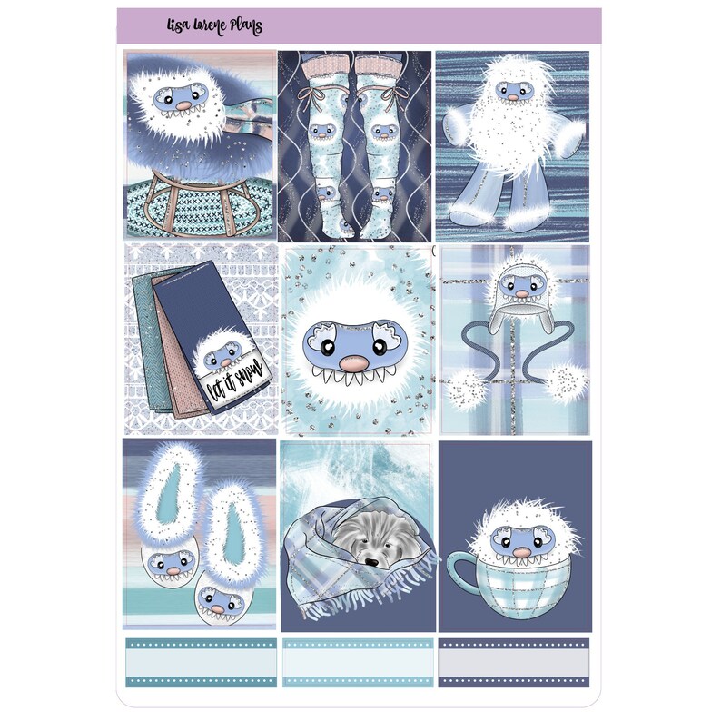 THE ABOMINABLE SNOWMAN Yeti Weekly Sticker Kit Vertical Etsy Canada