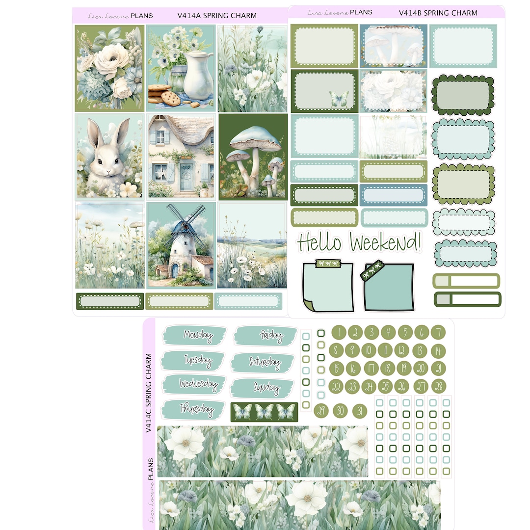 SPRING CHARM Weekly Planner Sticker Kit | Vertical Planner | Perfect ...