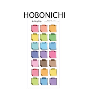 STICKY NOTE BOXES w/ Washi on top |  Bright Rainbow | Planner Stickers |  | Hobonichi Weeks Sticker Kit | HW74