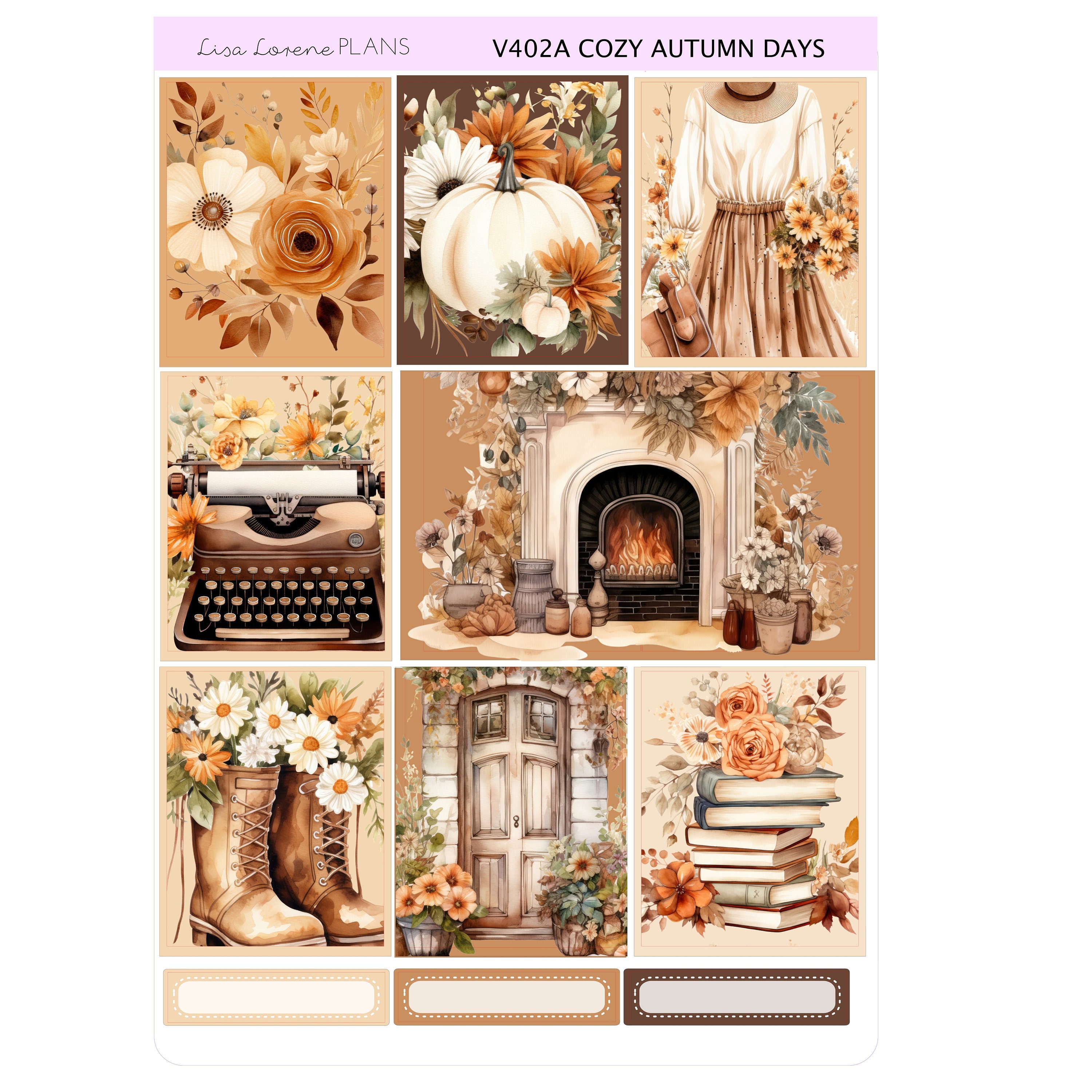 COZY AUTUMN DAY Weekly Planner Sticker Kit | Vertical Planner | Perfect ...