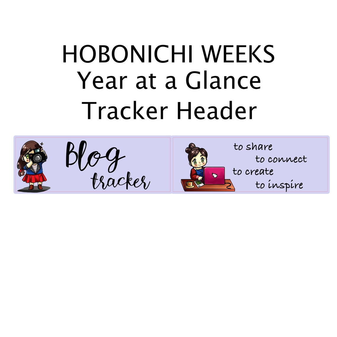 BLOG TRACKER HEADER for Hobonichi Weeks Year at A Glance Page - Etsy