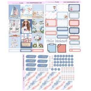 INDEPENDENCE DAY weekly Planner Sticker Kit  | Vertical Planner  | perfect for Vertical Erin Condren Life planner patriotic stickers | V447