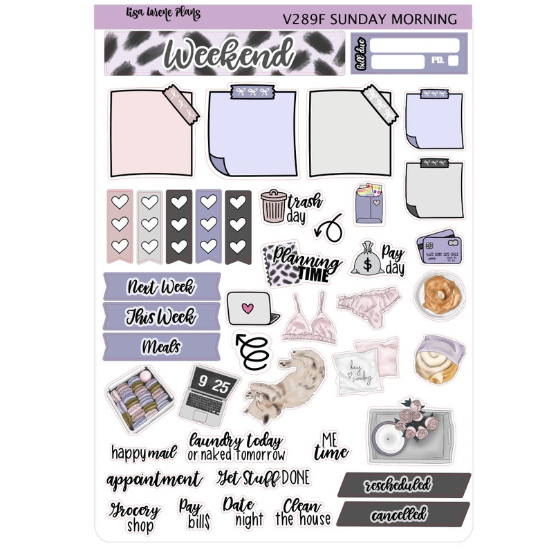 COZY SUNDAY MORNING Vertical Planner kit perfect for Vertical Erin Condren Life planner V289 sheet F