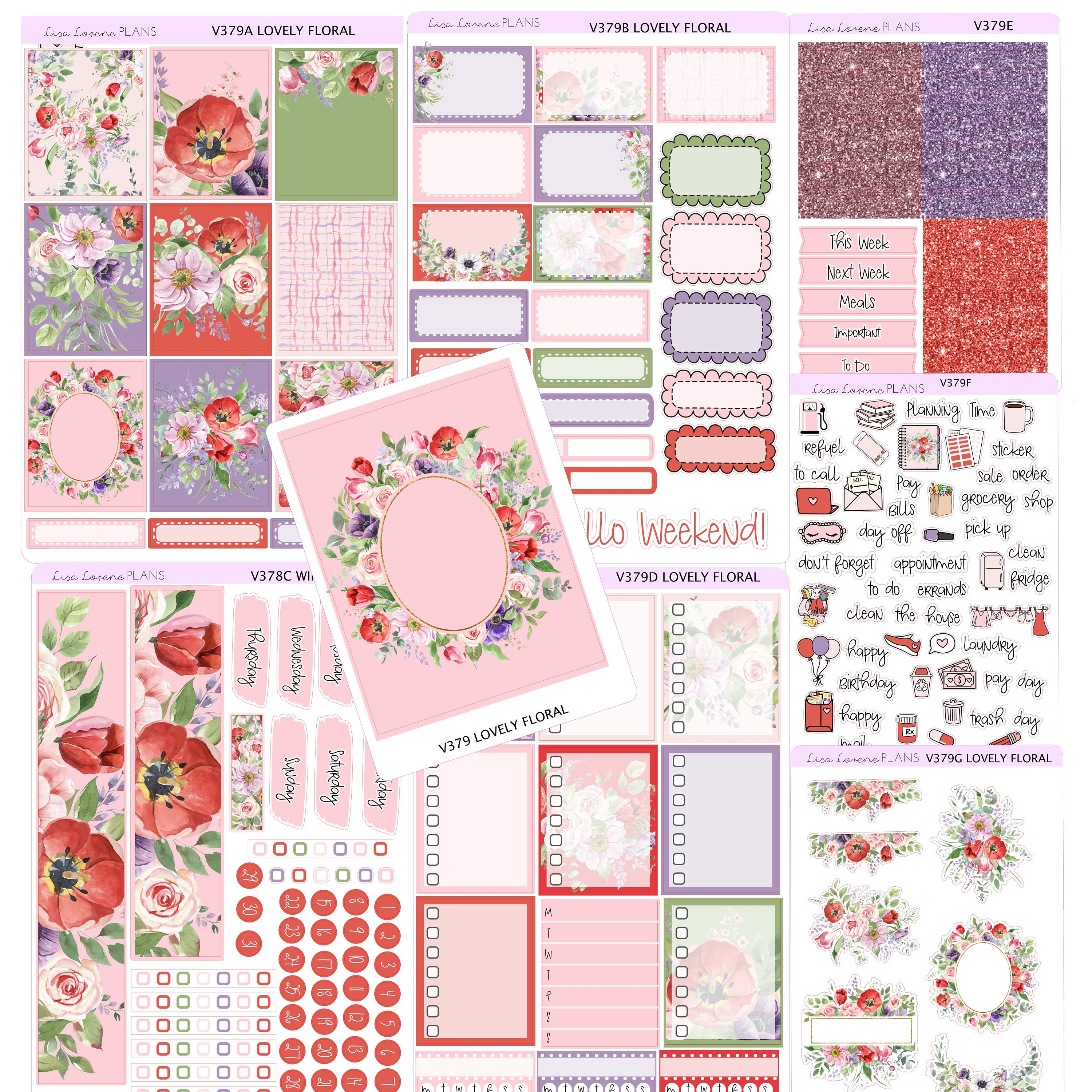 LOVELY Floralweekly Sticker Kit | Vertical Planner | Perfect for ...