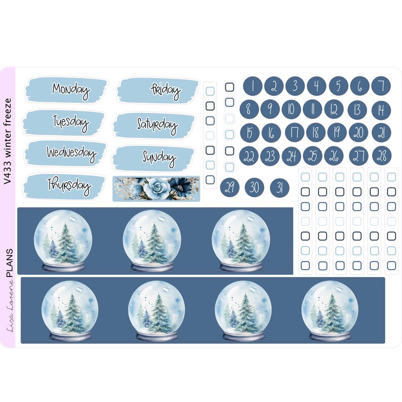 WINTER FREEZE Weekly Planner Sticker Kit | Vertical Planner | Perfect ...