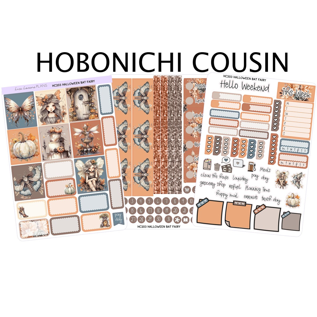 HALLOWEEN BAT FAIRY Hobonichi Cousin Weekly Planner Sticker Kit ...