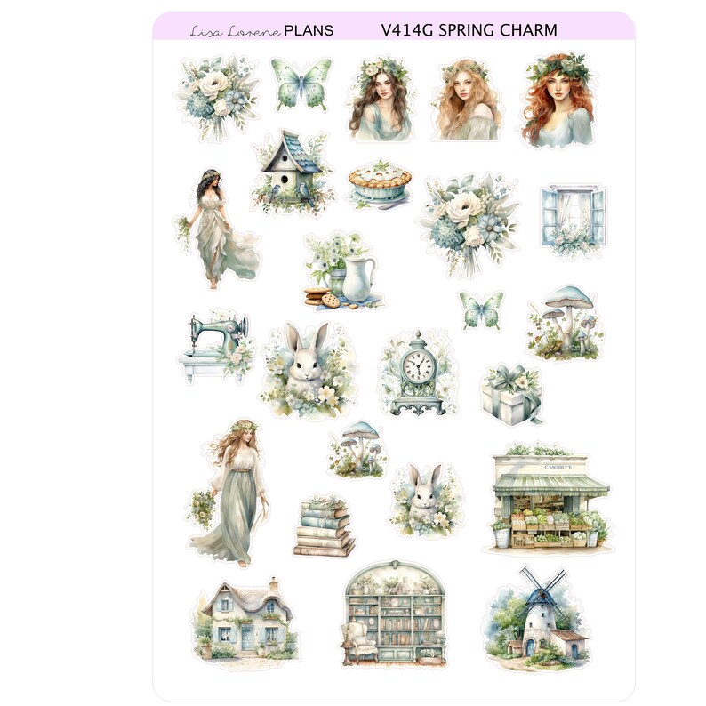 SPRING CHARM Deco Weekly Planner Sticker Kit | Vertical Planner ...