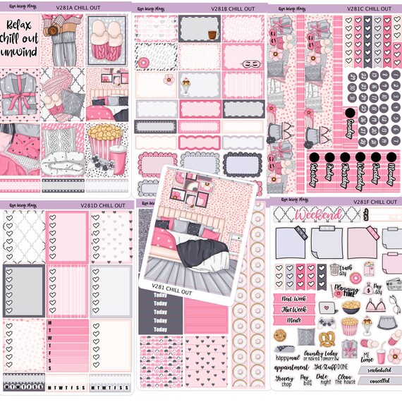 V271 Vertical Planner BETWEEN THE PAGES Weekly Sticker Kit kit perfect for Vertical Erin Condren Life planner