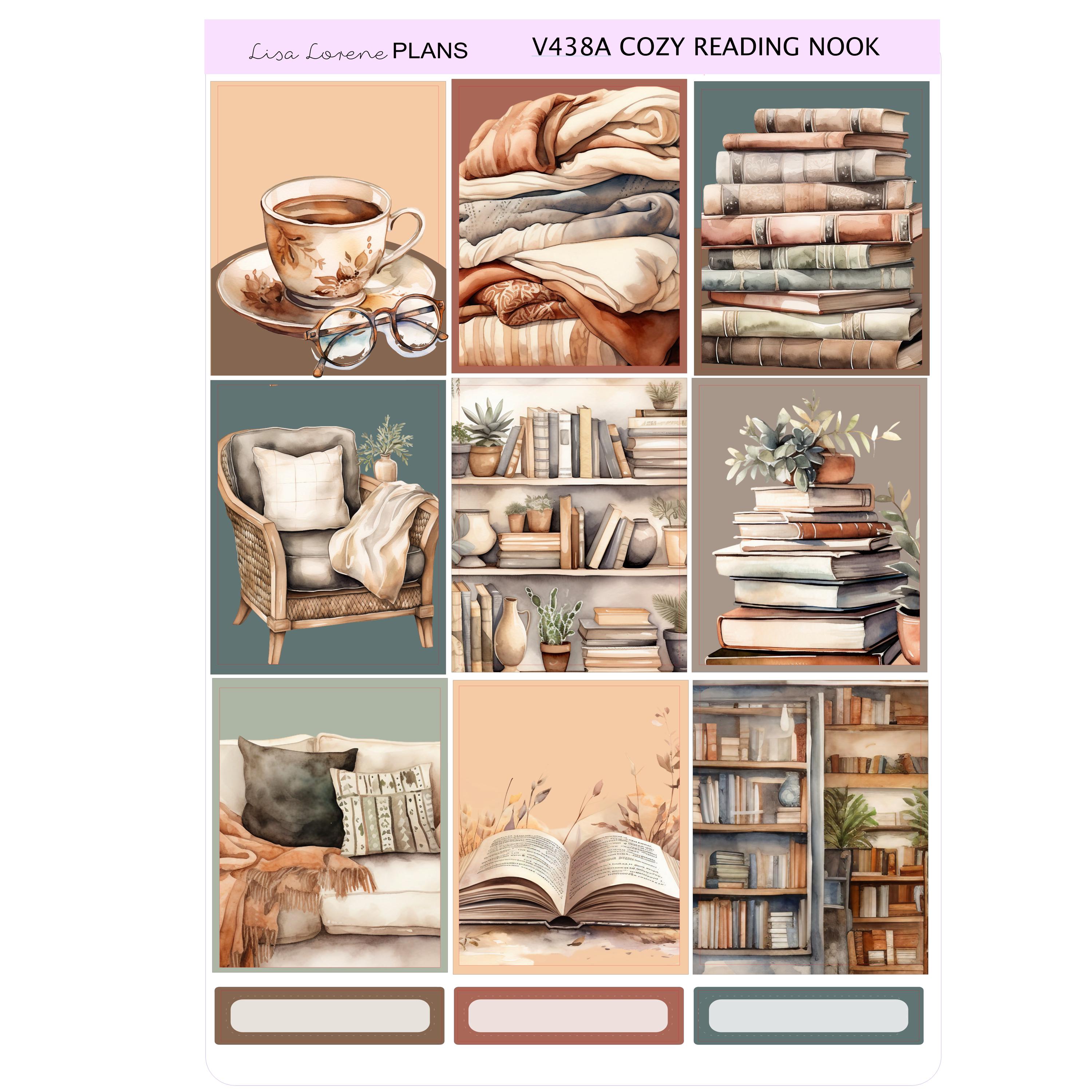 COZY READING NOOK Weekly Planner Sticker Kit | Vertical Planner ...