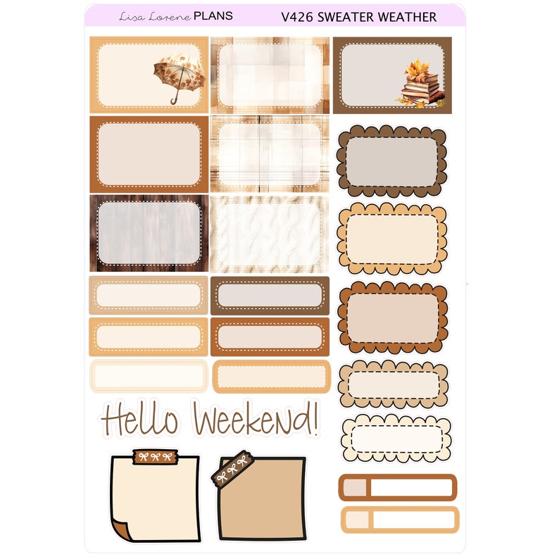 SWEATER WEATHER Kit Weekly Planner Sticker Kit | Vertical Planner ...