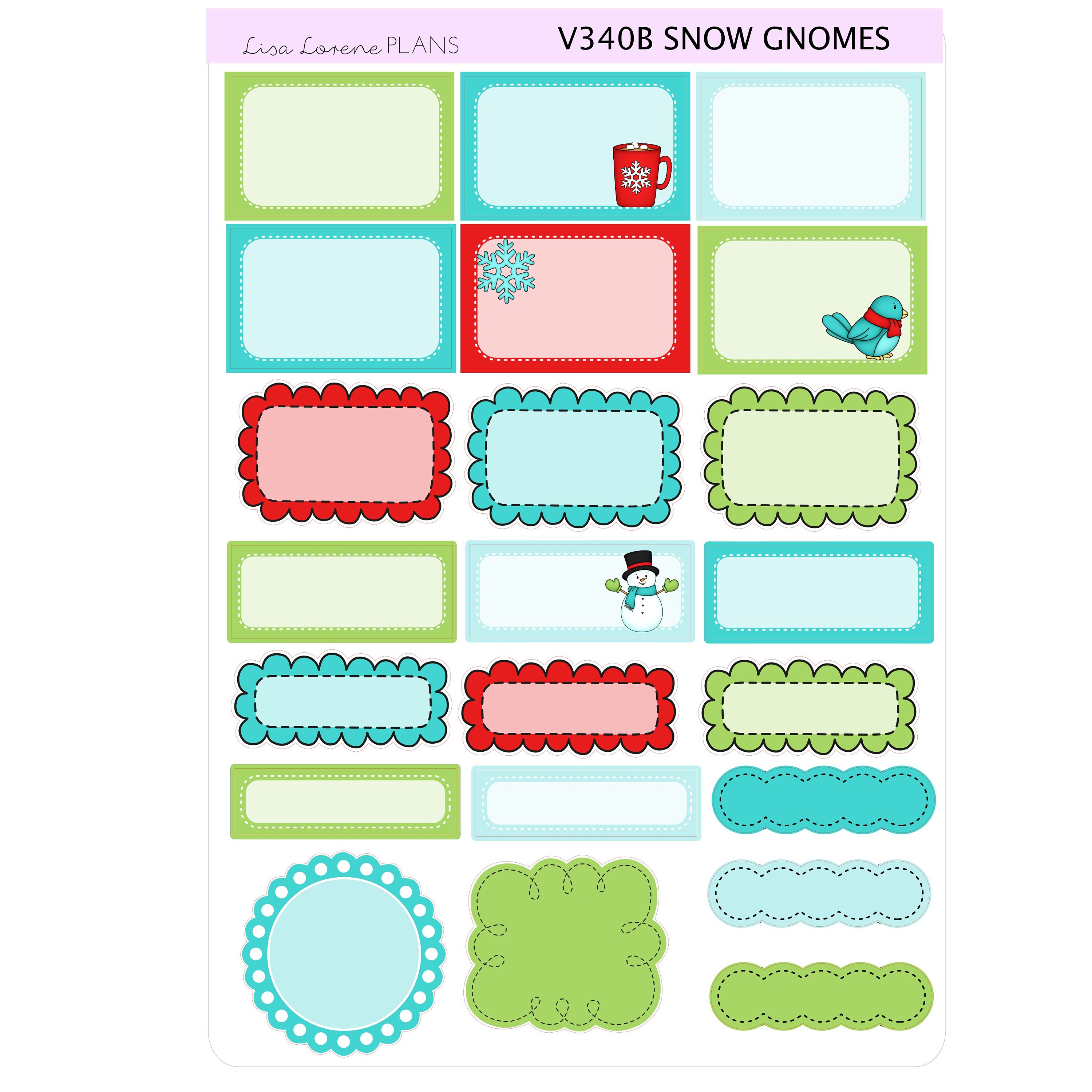 SNOW GNOMES Christmas Weekly Sticker Kit | Vertical Planner | Kit ...