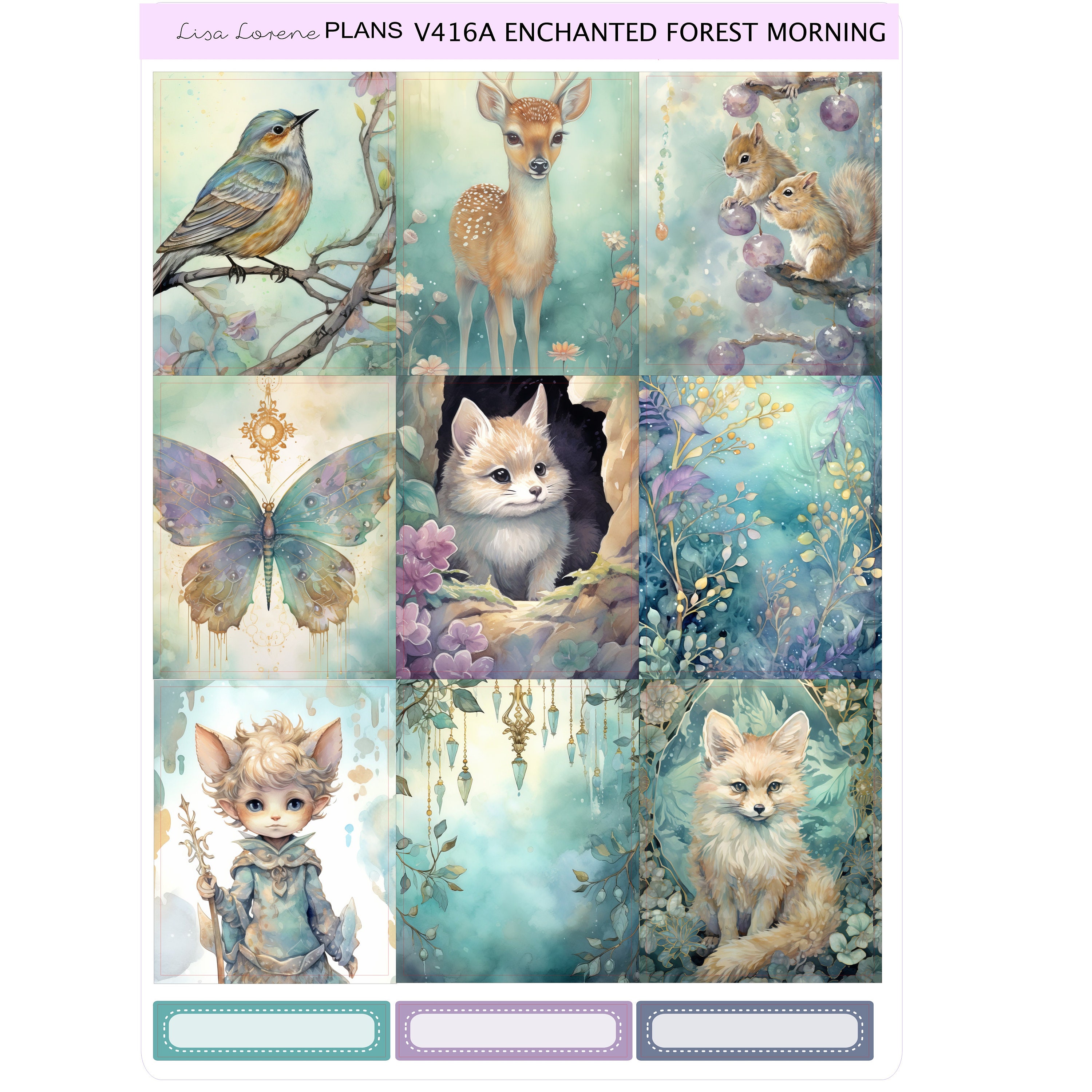 ENCHANTED FOREST MORNING Weekly Planner Sticker Kit | Vertical Planner ...