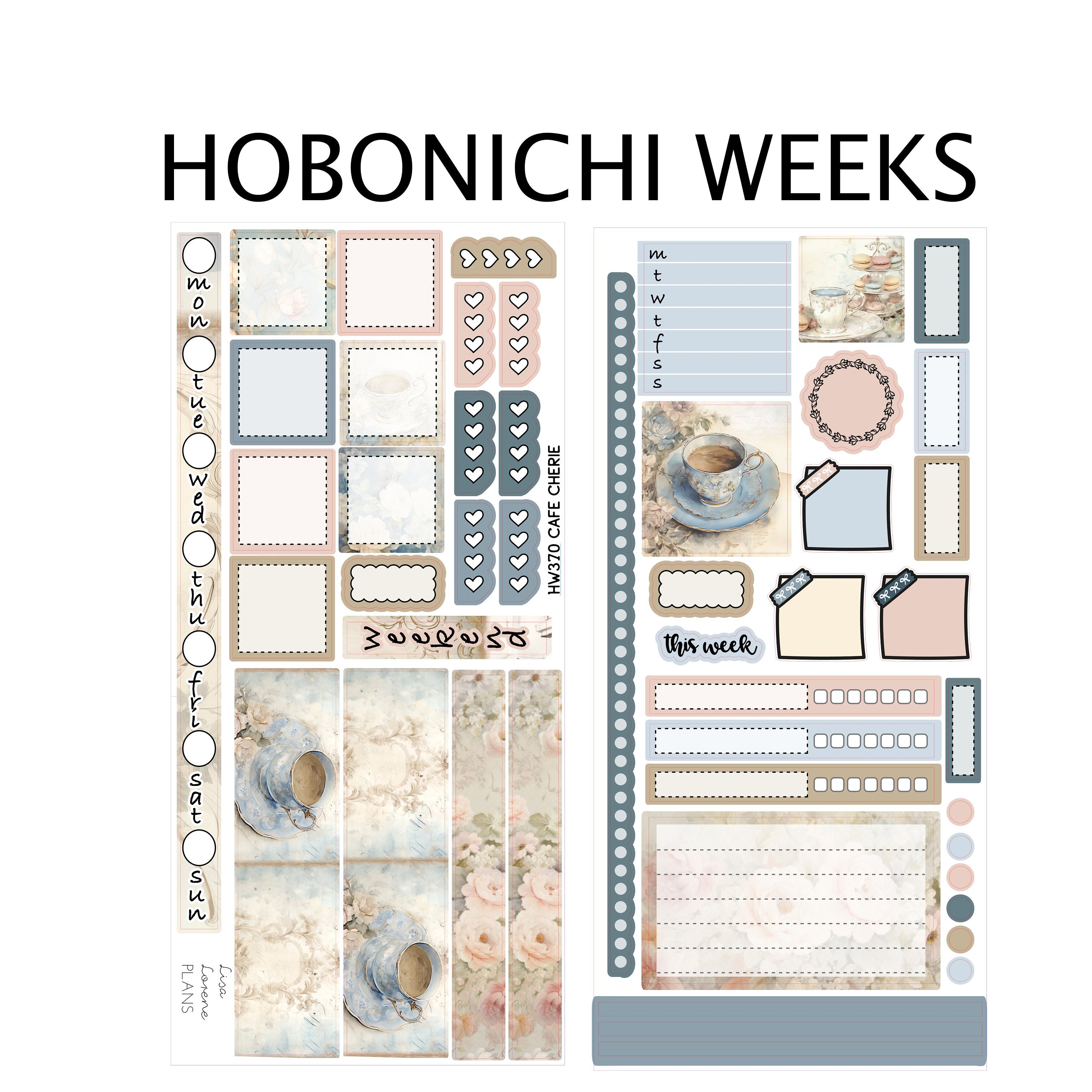 CAFE CHERIE Coffee Hobonichi Weeks Planner Sticker Kit | Christmas ...