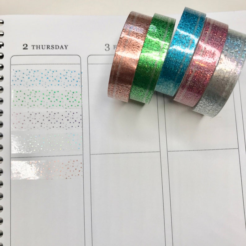 FOILED & PERFORATED OVERLAY Clear Tape 15mm Stardust Etsy