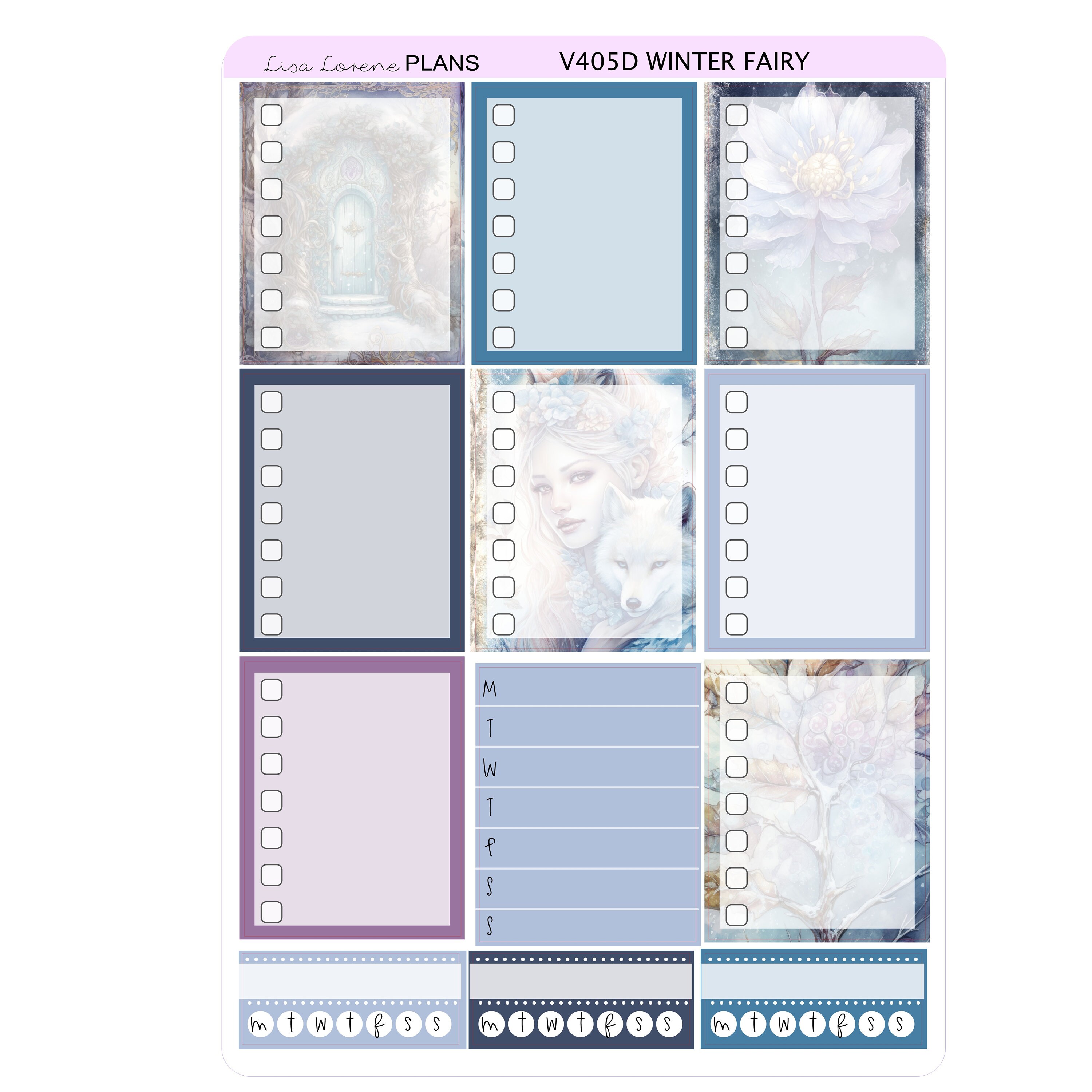 WINTER FAIRY Weekly Planner Sticker Kit | Vertical Planner | Vertical ...