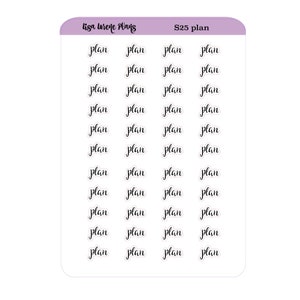 PLAN Script Typography Planner Stickers | S25