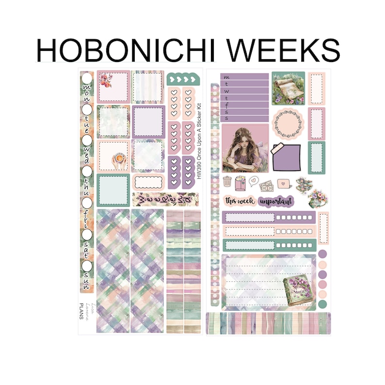 ONCE UPON A STICKER Kit Hobonichi Weeks Sticker Kit | HW390 - Etsy