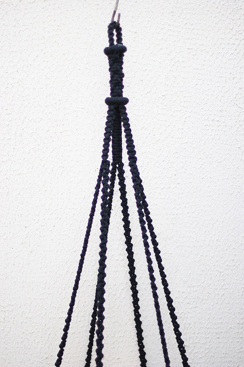 6er Set Makramee Blumenampeln Schwarz - Pflanzenhänger Für Garten & Balkon