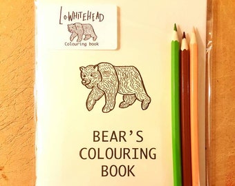 Homemade Mindfulness Bears Colouring Book For Adult Or Child A5 With Animals Bear Cat And Jellyfish