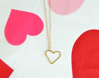 Large Heart Necklace Heart Necklace Gold Heart Necklace Minimalist Heart Necklace Valentines Necklace Simple Heart Necklace Large Heart Necklace Heart Necklace Gold Heart Necklace Minimalist Heart Necklace Valentines Necklace Simple Heart Necklace