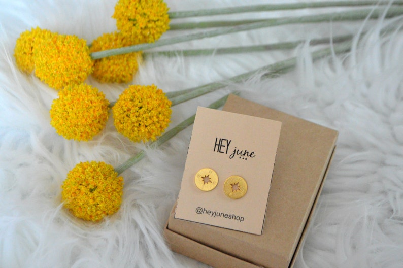 Compass stud earrings compass earrings hiking earrings Etsy