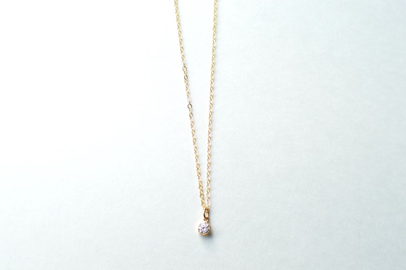 Tiny Diamond Necklace Pendant - Tiny Diamond Pendant Tiny Diamond Necklace Pendant - Tiny Diamond Pendant