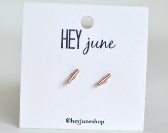 Gold rod bar earrings, Rod bar Earrings, rose gold rod bar earrings, silver rod bar earrings, minimalist earrings, rod bar stud earrings