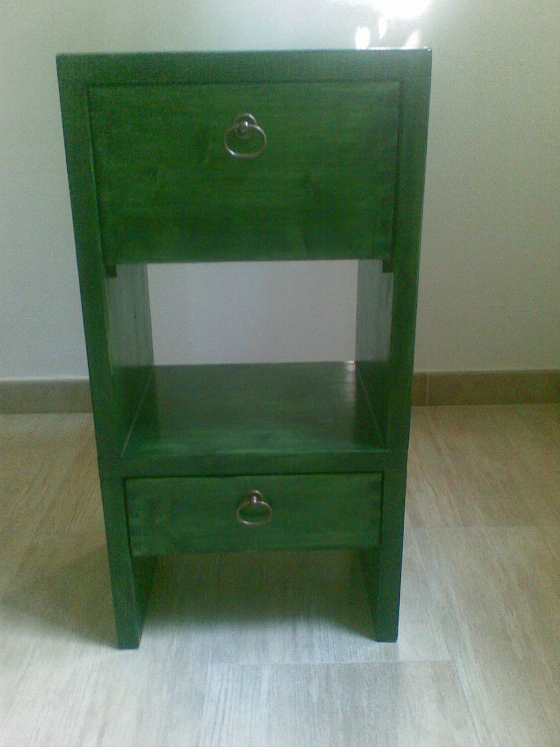 Wood Nightstandbedside Table With Two Drawers in Wood FIR Etsy