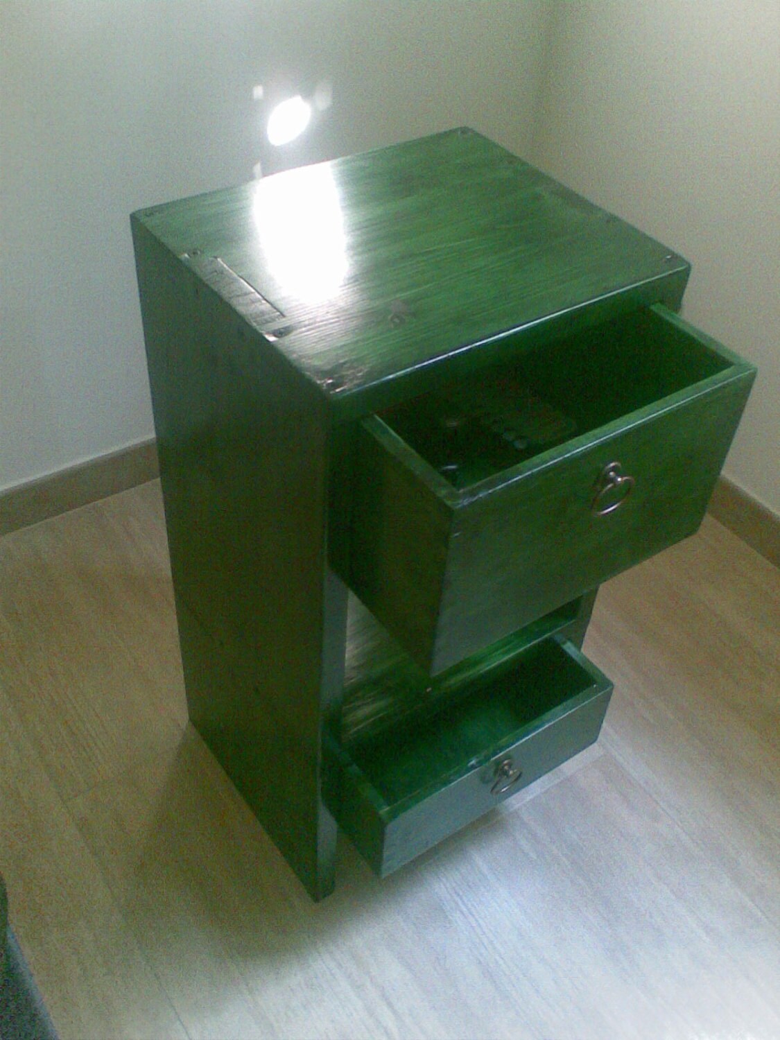 Wood Nightstandbedside Table With Two Drawers in Wood FIR Etsy