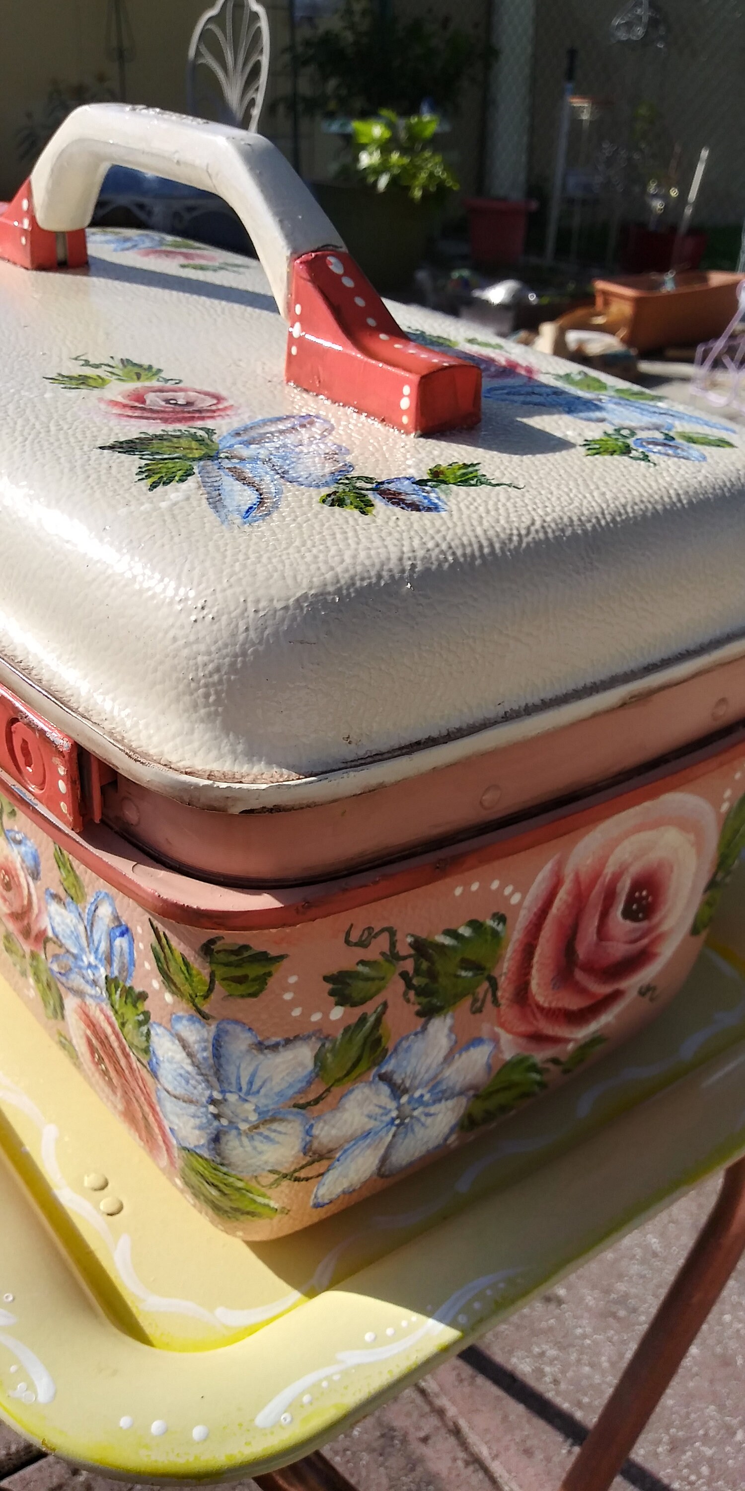 A Beautifully Hand Painted Ladies Train Case Cosmetic Case Etsy